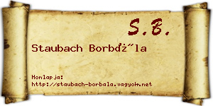 Staubach Borbála névjegykártya